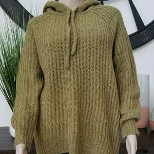 American Eagle Aerie Women's Green Knit Hood Sweater